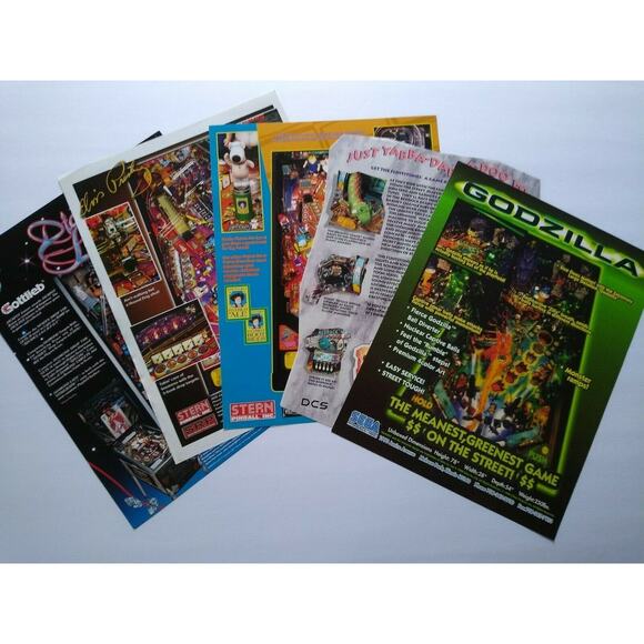 Pinball FLYERS Diamond Lady Elvis Presley Flintstones Family Guy Godzilla Lot 55 - Picture 2 of 2